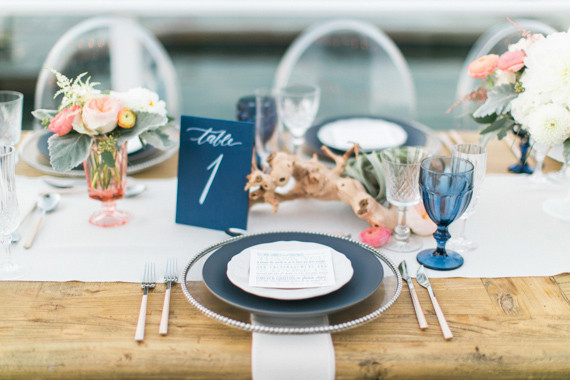 Modern Nautical Wedding Tablescape