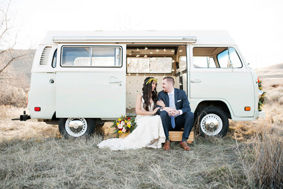 Volkswagen Bus Editorial Vintage Wedding Transportation