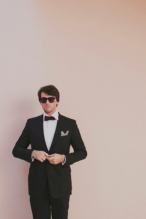 Groom in black tuxedo
