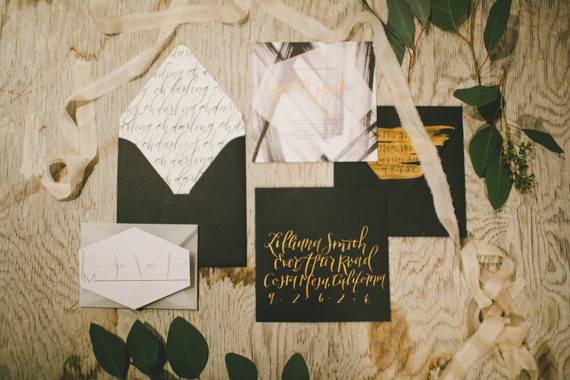 Rustic Black and White Wedding Invitations Inspiration
