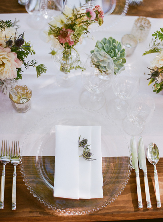 Romantic Outdoor Napa Wedding Place Setting