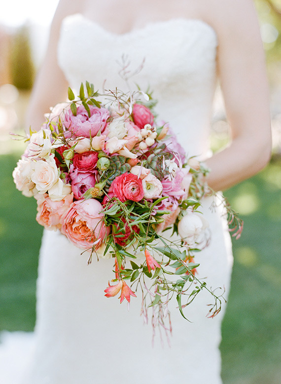 Pink and green bouquet