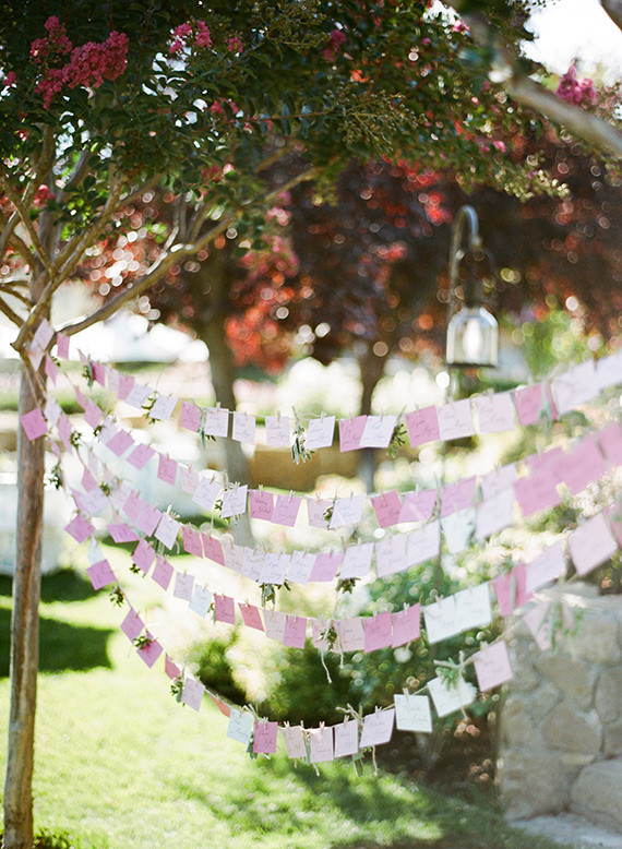 Pink escort cards