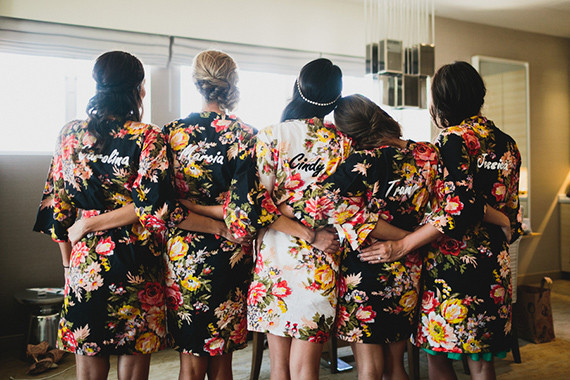 Bridesmaids in Flower Robes