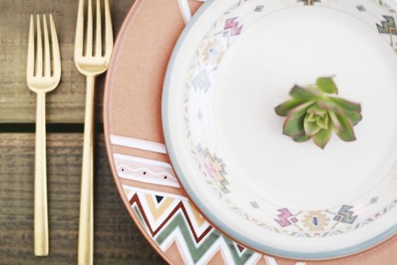 Modern Bohemian Southwestern Wedding Place Setting