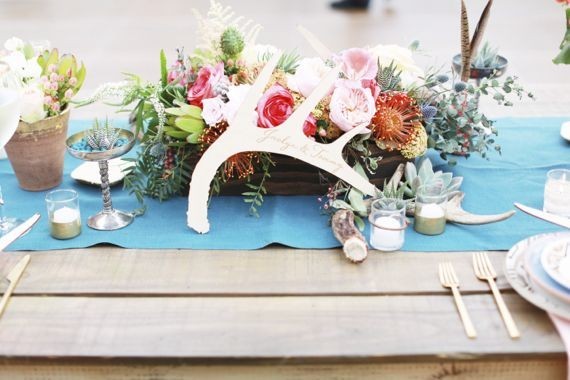 Modern Bohemian Southwestern Wedding Table Decor