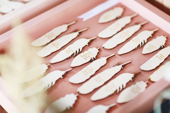 Modern Bohemian Wedding Escort Cards Inspiration