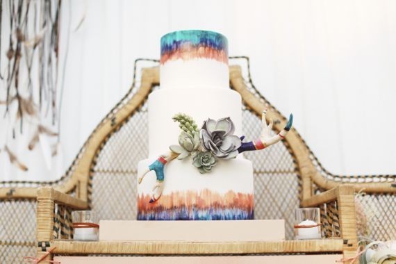 Modern Bohemian Southwestern Wedding Cake