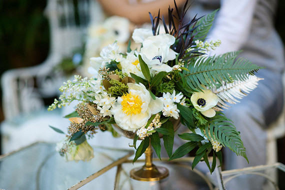 Peony white and green florals