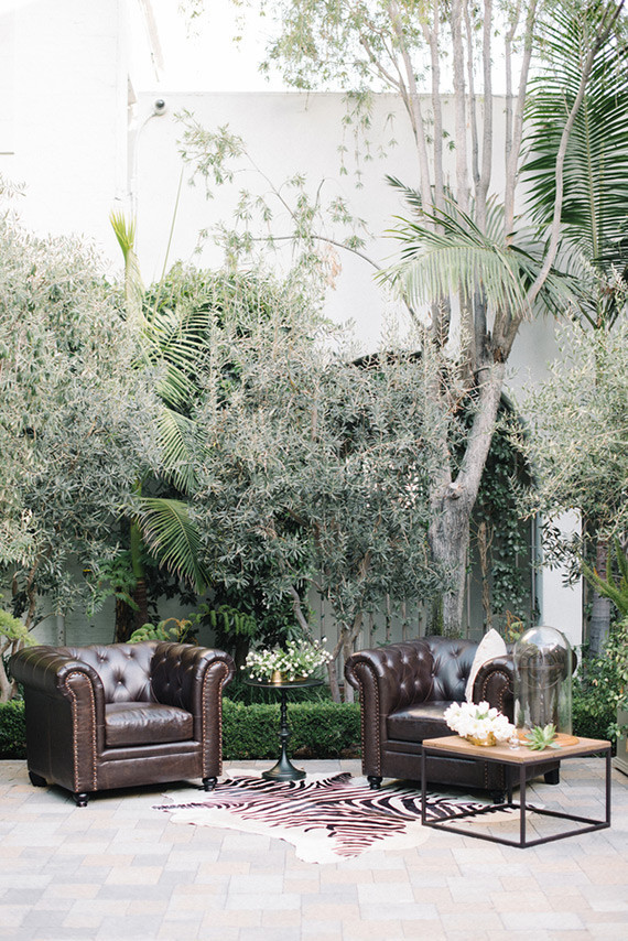 Modern Green and White Wedding Lounge Area