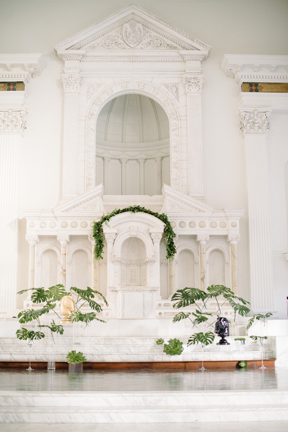 Modern Green and White Same Sex Wedding Ceremony