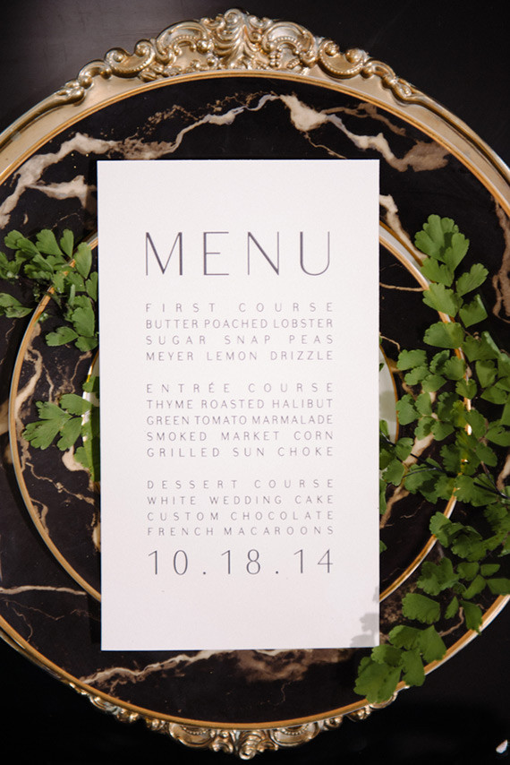 Modern Green and White Menu Inspiration