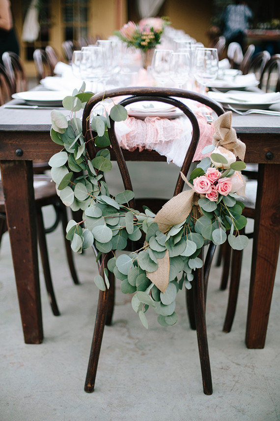 Intimate Desert Chic Palm Springs Wedding Chair Decor