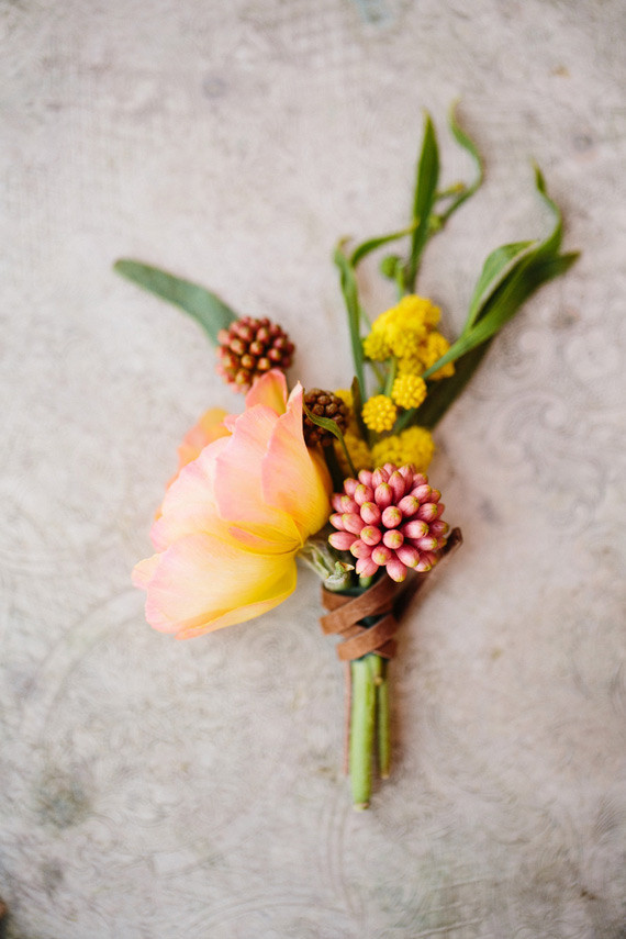 Romantic Mediterranean Wedding Boutonniere Inspiration