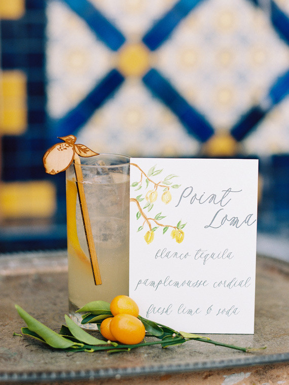 Romantic Mediterranean Wedding Cocktail Inspiration