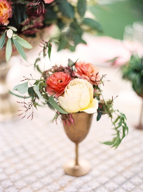 Copper & Coral Wedding Florals