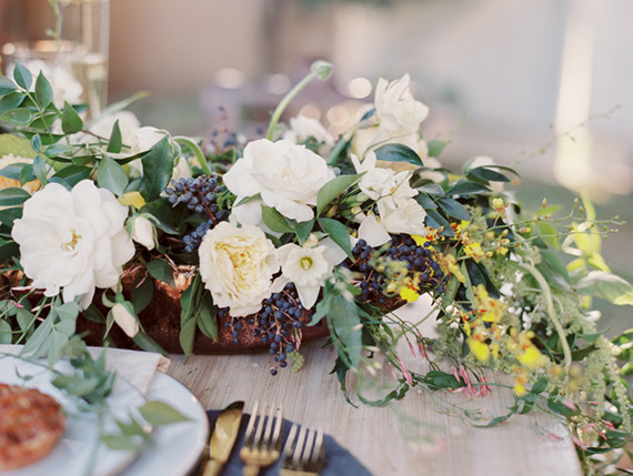 Intimate Outdoor Rehearsal Dinner Flowers