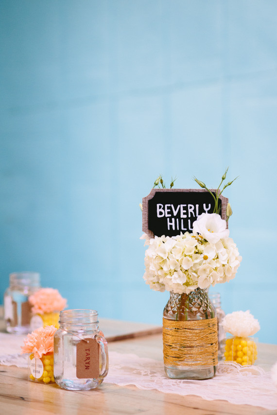DIY Los Angeles Wedding Table Numbers