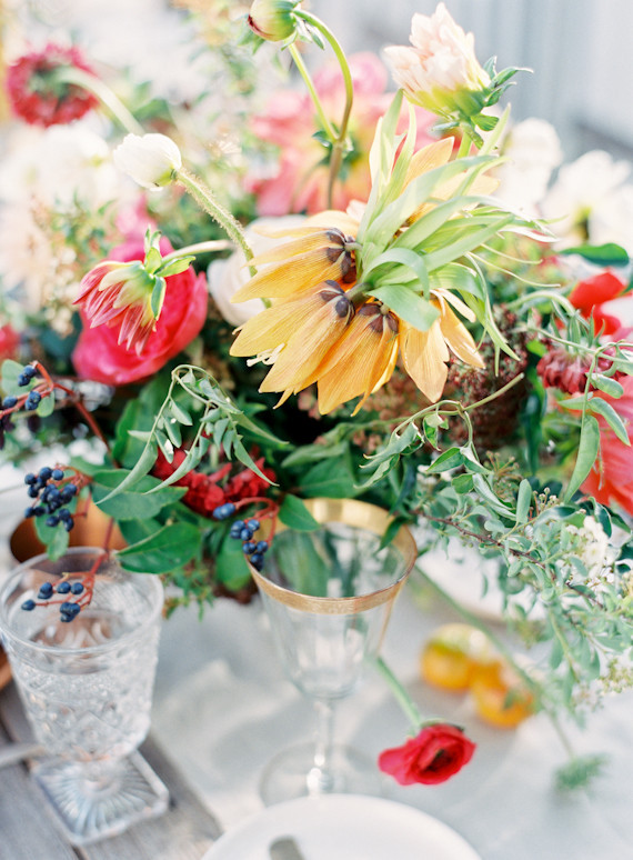Colorful intimate dinner party