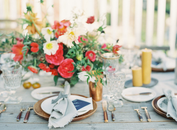 Colorful intimate dinner party