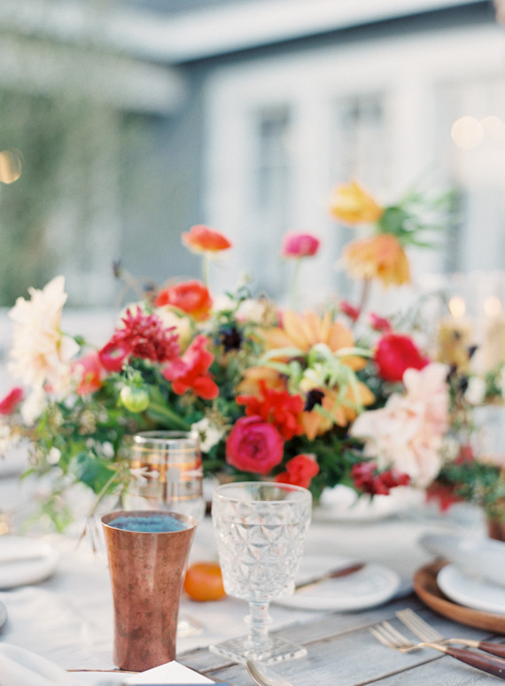 Colorful intimate dinner party