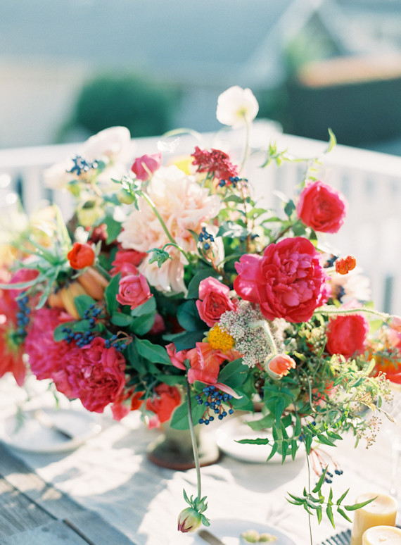 Colorful intimate dinner party