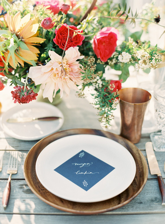 Colorful intimate dinner party