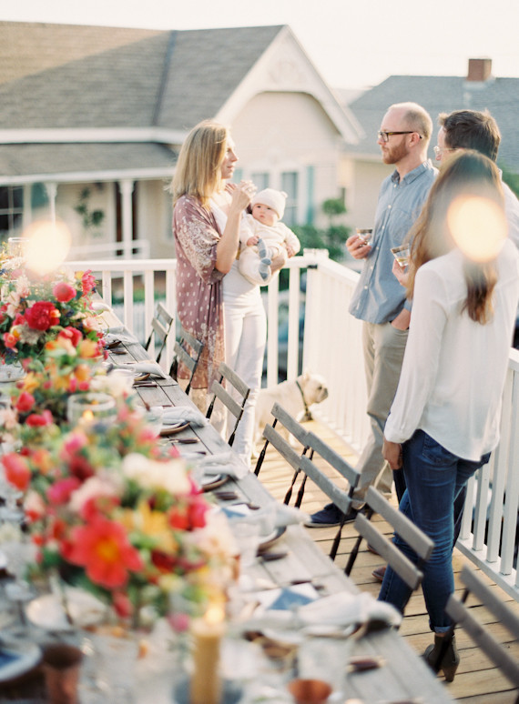 Colorful intimate dinner party