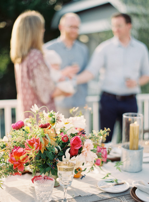 Colorful intimate dinner party