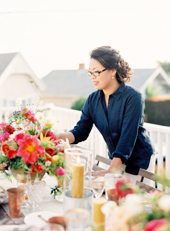 Colorful intimate dinner party