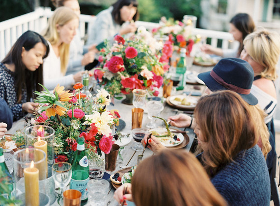 Colorful intimate dinner party