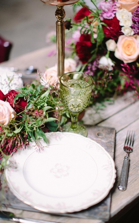 Industrial berry & marsala wedding inspiration Inspiration