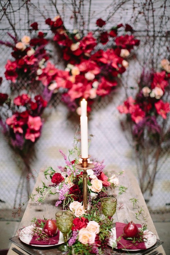 Industrial berry & marsala wedding inspiration Inspiration
