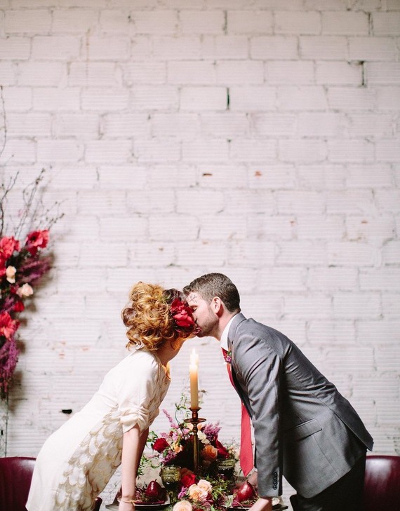 Industrial berry & marsala wedding inspiration Inspiration
