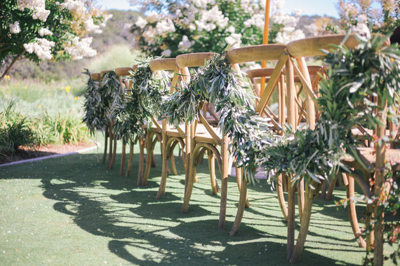 Floral and greenery chair garland