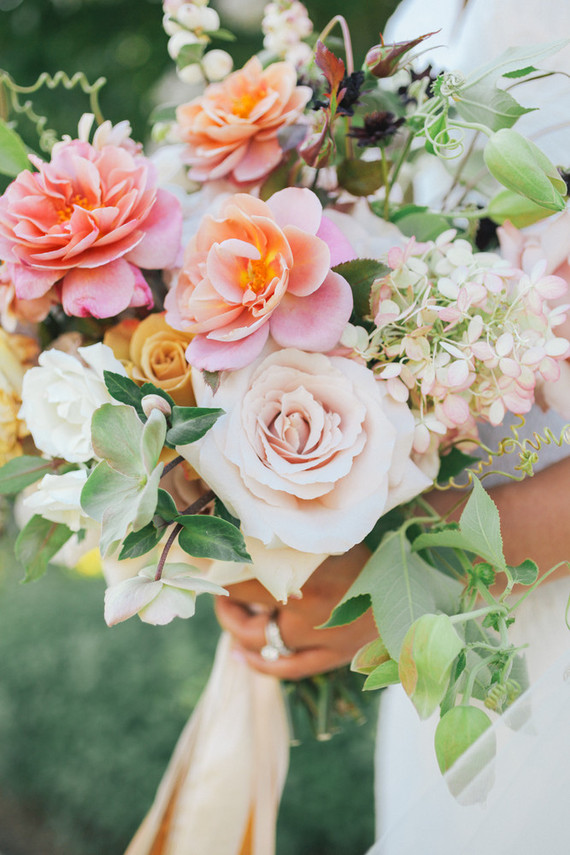 Pastel bridal bouquet