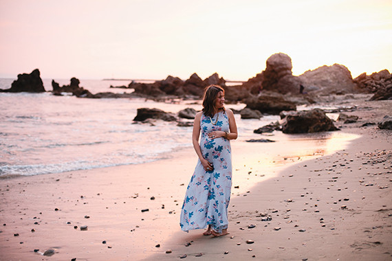 Beach maternity photos by Megan Welker