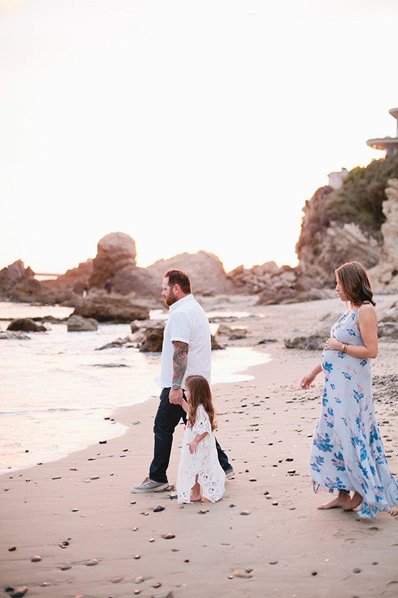 Beach maternity photos by Megan Welker