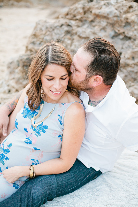 Beach maternity photos by Megan Welker