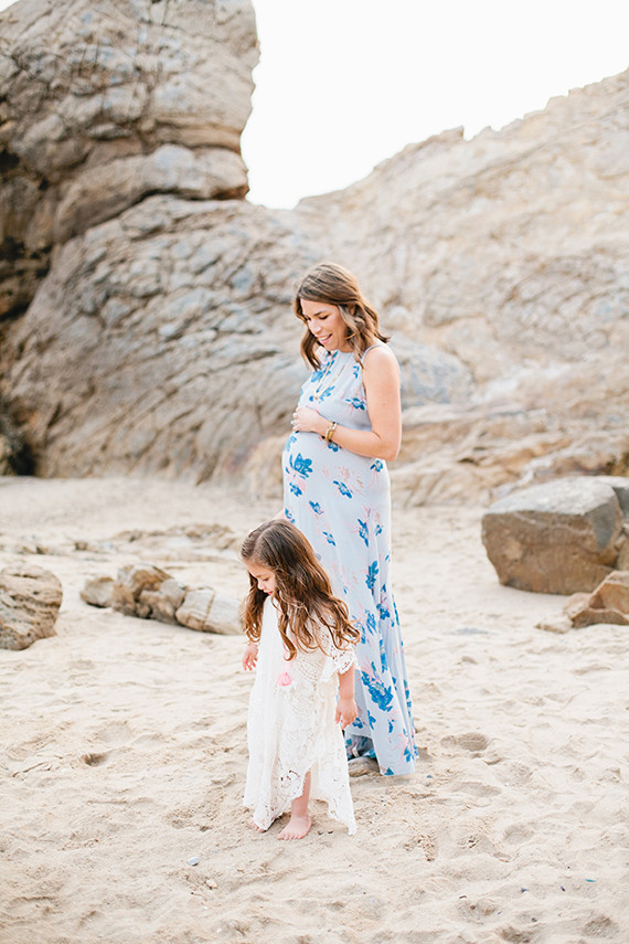 Beach maternity photos by Megan Welker