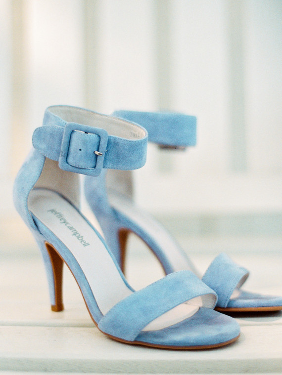 Blue wedding shoe