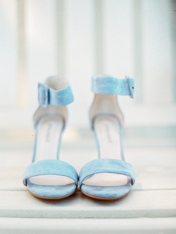 Blue wedding shoe