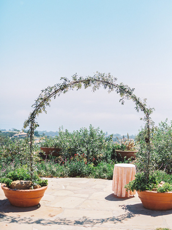 Greenery ceremony arch