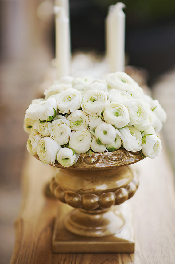 White Ranunculus centerpiece