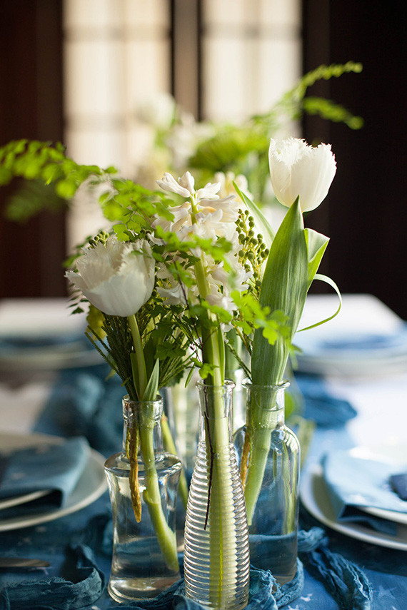 White tulip centerpiece
