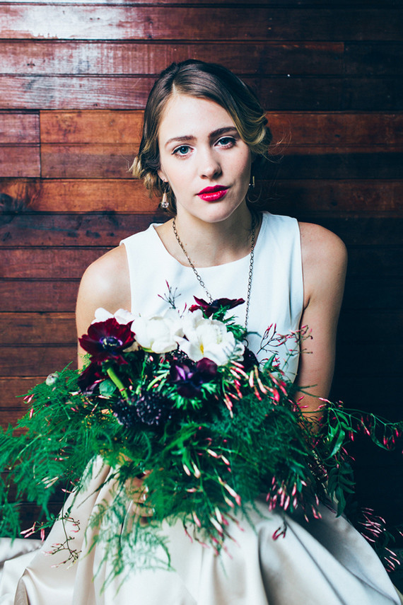 Dark purple and green bouquet