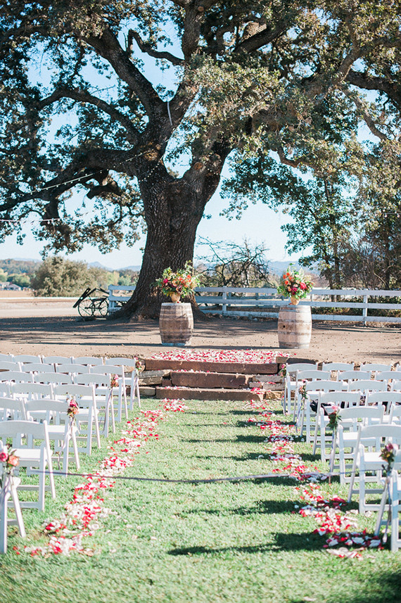 Ceremony aisle flower decor