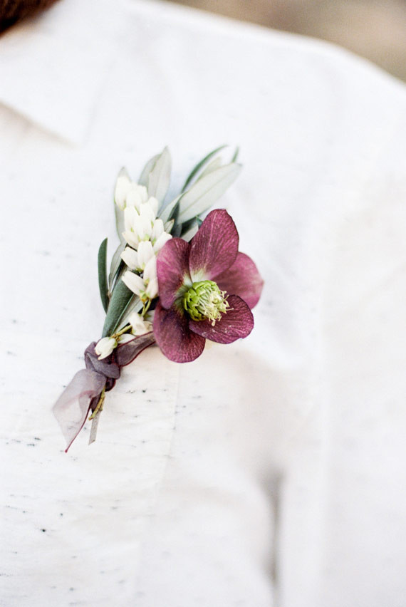 Plum boutonniere
