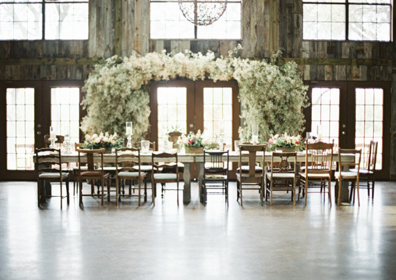 Rustic indoor wedding