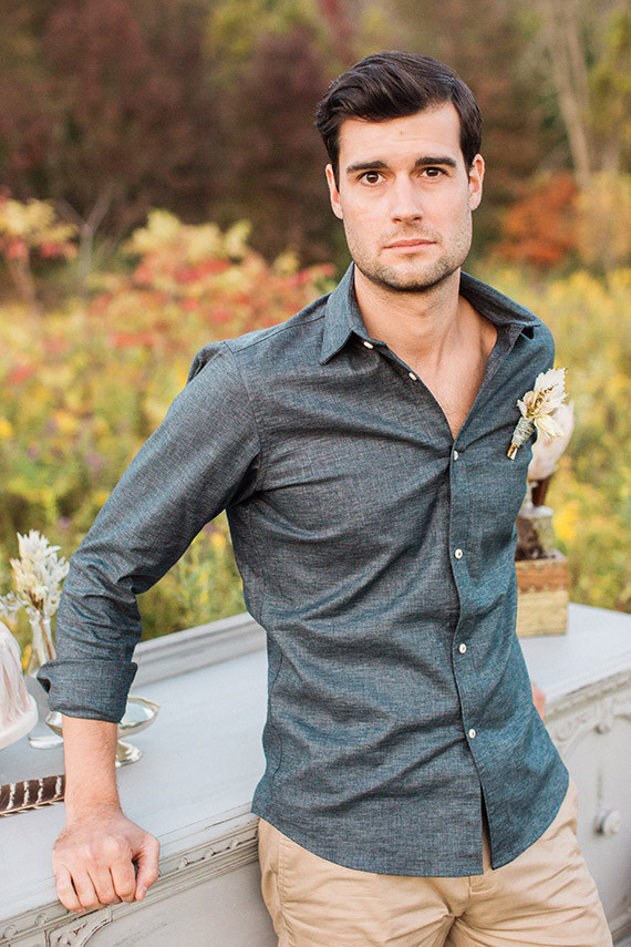Groom with denim shirt